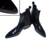 View Item New Black Patent Leather Cuban Heel Chelsea Beat Boot 
